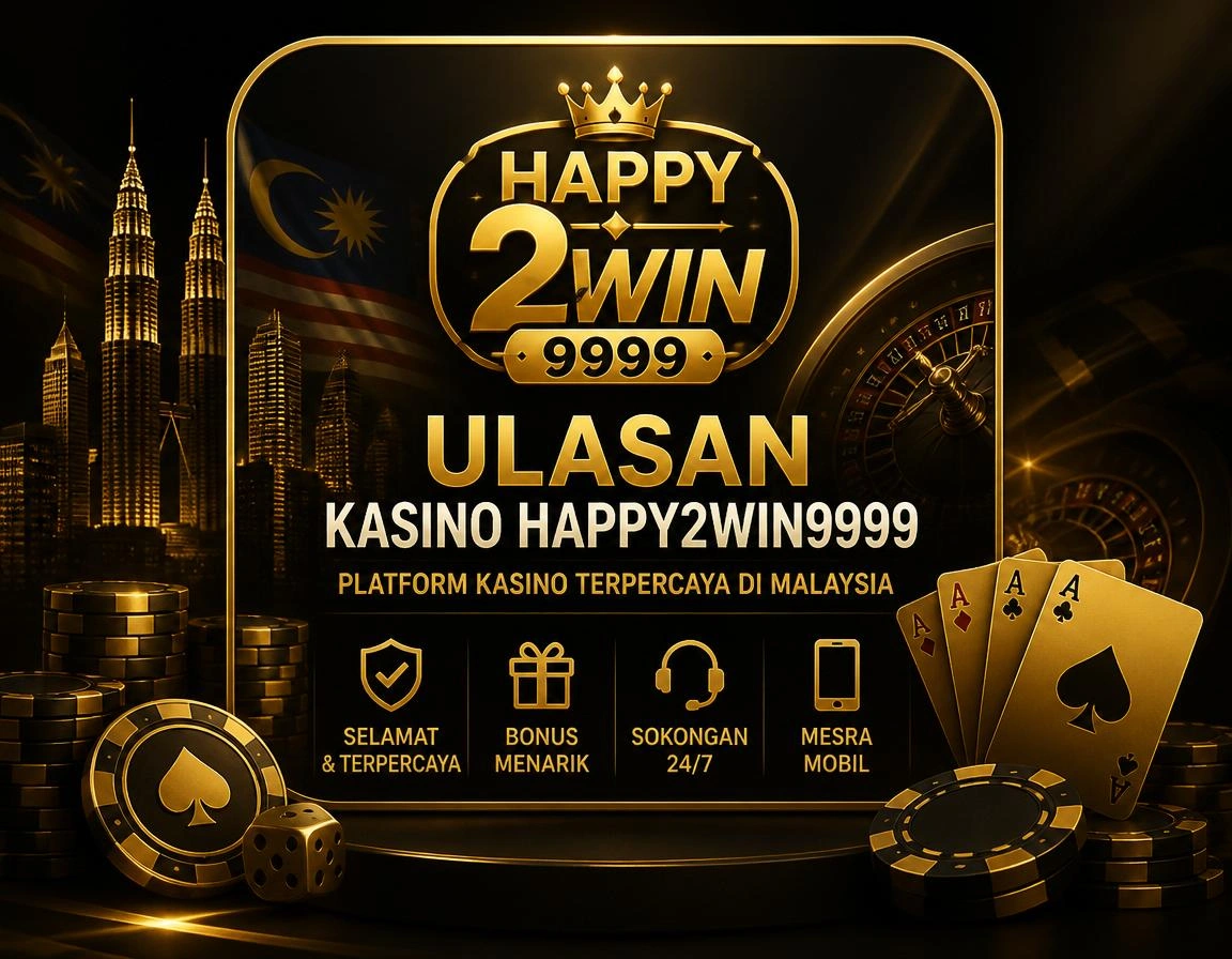 Happy2Win9999 casino overview with bright reels and table game visuals